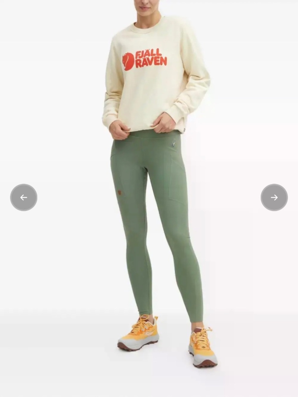 Fjallraven Logo Print Sweatshirt in Ivory Size L